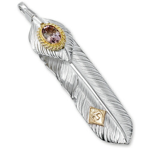 【鷲見太郎 Pendant シャンデリヤ】L飛翔鳥毛\u0026ハートフェザーペンダント02 w/6×8アメトリンK18優勝杯＆K18鷲金属元素【貨物輸送無料】