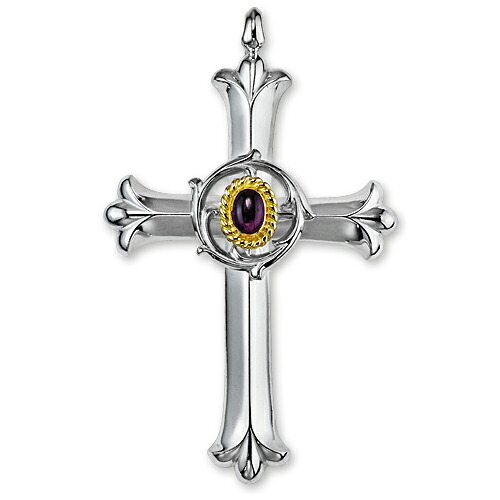 【鷲見太郎　Pendant　ペンダント】クロスペンダントw/アメジストK18イエローゴールドカップ・オン・ソリッドメディシンホイール【送料無料】