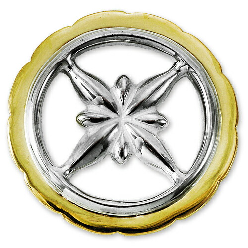 【鷲見太郎 Pendant シャンデリヤ】K18YGアウト傍えSVインサイドスターデザインリバーシブルメディシンホイール【貨物輸送無料】