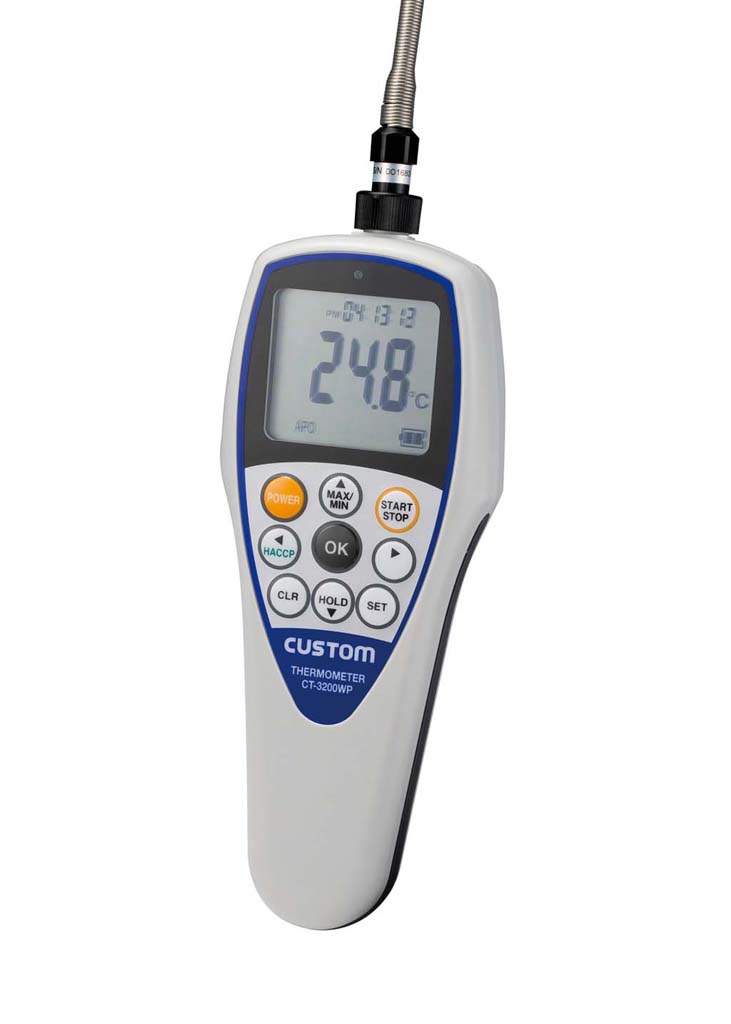 【ポイント18倍】カスタム 防水熱電対温度計 CT-5200WP(センサー別売)【防水】【IP67】 EBM vol.26[0766-02]温度計