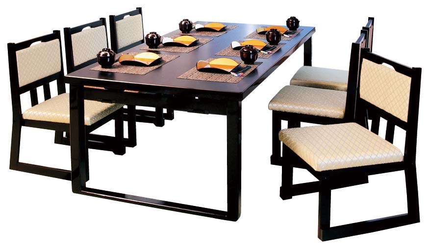 【ポイント20倍】木製テーブル座卓 8本脚・ずり脚 6人膳(H600/H325)黒木目 1800&times;900【メーカー直送】 EBM vol.26[2051-03]インテリア備品｜厨房の達人