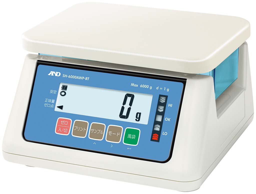 【尖んがり19倍】A\u0026D 雨合羽・防塵デジタルハカリ SH-15KAWP-BT 15kg 無線電話メール交換ひな形【雨合羽・防塵】【IP67】 EBM 音の大きさ.26[0753-03]ハカリ