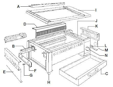 【ポイント20倍】EBM 遠赤串焼器790型用 バーナー(1枚) EBM vol.26[0827-02]焼アミ