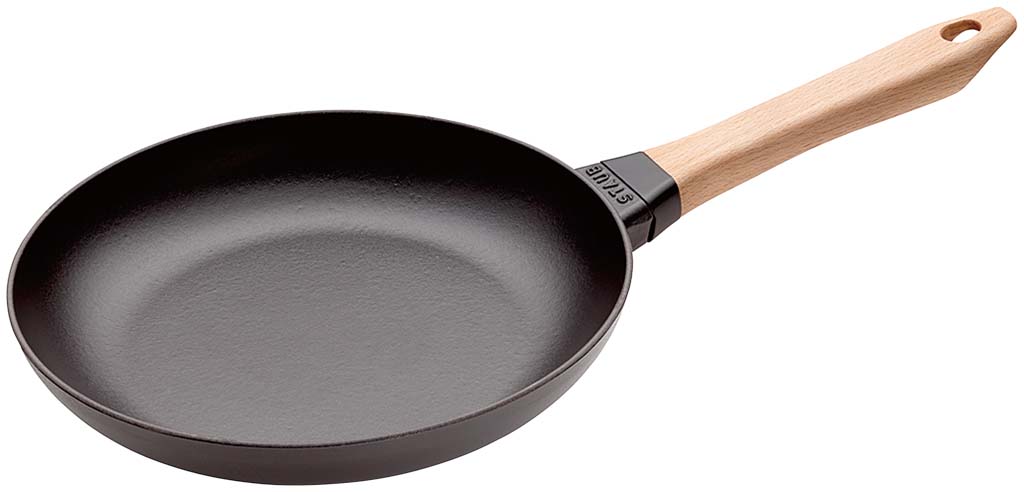 【尖んがり19倍】ストウブ ウッドハンドルフライパン 24糎 40511-951【電磁膳立て器200V】 EBM 音の大きさ.26[0190-03]ブランドキッチンコレクション
