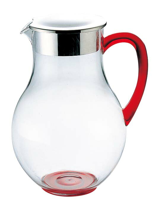 【ポイント20倍】UK ウォーターピッチャー(蓋付)2.2L レッド EBM vol.26[1300-03]カフェ･トレー・サービス用品 5,456円