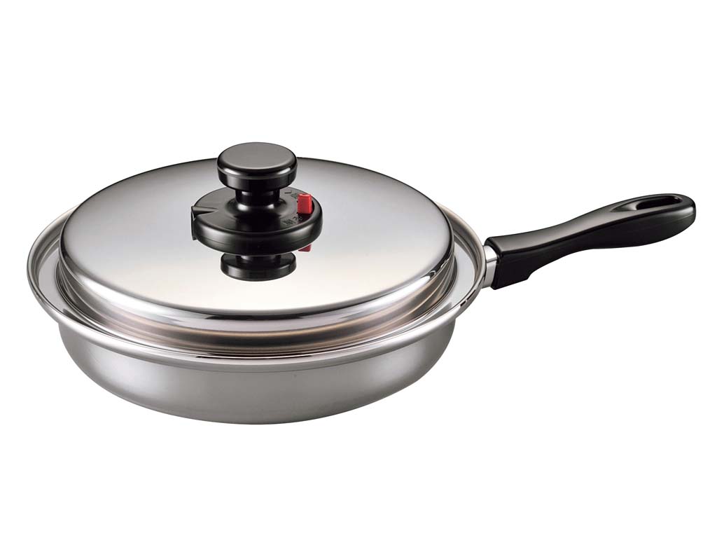 【ポイント20倍】18-10(電磁対応)エクストラ 蓋付フライパン 24cm【電磁調理器200V】 EBM vol.26[0146-04]鍋全般｜厨房の達人