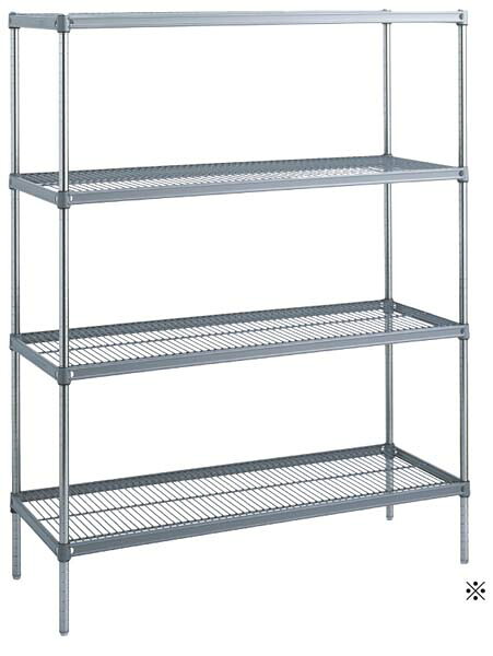 【尖んがり20倍】キャニオン シェルフ PEC610 4段 P1590×1520【製造会社直送】【抗菌】【日本製】 EBM 音の大きさ.26[2151-02]棚・進め方台