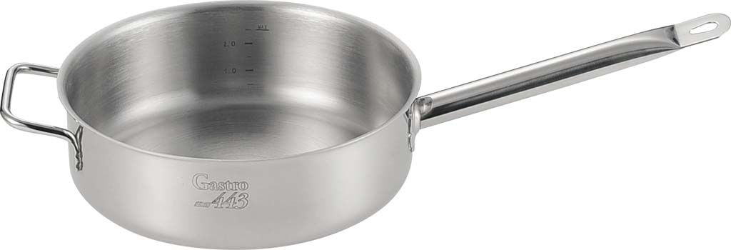 【ポイント20倍】EBM Gastro 443 浅型片手鍋(蓋無)28cm 向い手付【電磁調理器200V】 EBM vol.26[0093-04]IH・ガス兼用鍋｜厨房の達人
