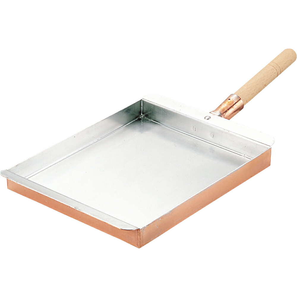 マル新　純銅製玉子焼器　関西型　13.5cm　【対応】