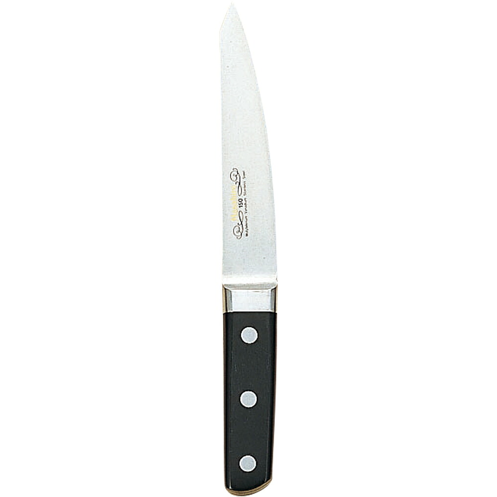 正広13708MV鋼口金付骨透丸150mm　モリブデン　包丁