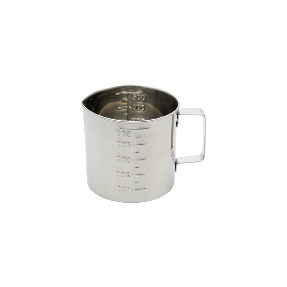 楽天市場】18-8ステンレス 計量カップ 水マス(口つき) 500cc (500ml