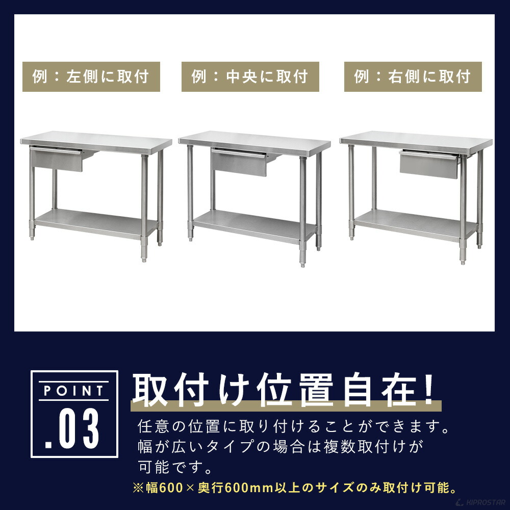 ブランド雑貨総合 板厚1.2mmモデル作業台専用 引出しオプション 奥行600mm用 fucoa.cl