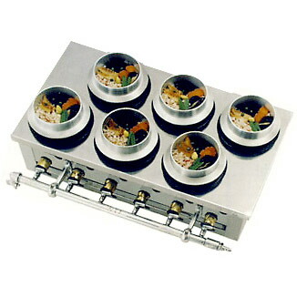 楽天市場】ガス式釜飯 炊飯器焼台 AK-6(二列6個炊) (ガス種：都市ガス