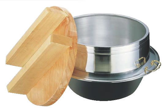 楽天市場】羽釜22cm(1.5升) 木蓋24cm付き アルミ製 : オアシスプラス