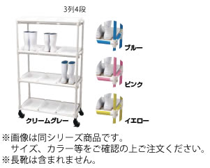 抗菌ｲﾚｸﾀｰ 長靴ﾗｯｸ ｷｬｽﾀｰ 3列5段 15人用 C.ｸﾞﾚｰ【代引っ張ること不可】【サボ箱】【御勤め用】