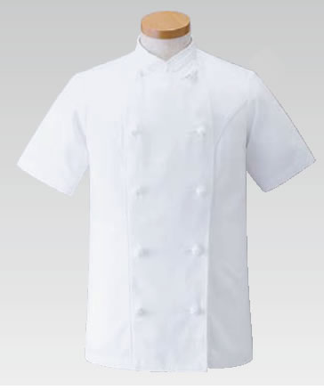 女性用ｺｯｸｺｰﾄ･半袖KG-428 S (ﾎﾜｲﾄ)【コック服】【ユニフォーム】【作業着】【飲食店用】【業務用】