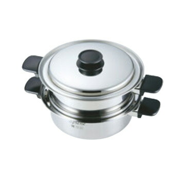 ｽﾋﾟｰﾈ 2段蒸し器 23cm【Spiene】【両手鍋】【セイロ】【蒸器】【蒸し鍋】【電磁調理器対応】【IH対応】【業務用鍋】【業務用】