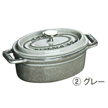 ｽﾄｳﾌﾞ ﾋﾟｺ･ｺｺｯﾄ 楕円 11cm ｸﾞﾚｰ 40500-116【ココット】【両手鍋】【staub】【ストウブ】【楕円】【IH対応】【オーブン対応】【無水調理】【鋳鉄】【キッチン用品】