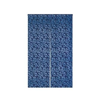 麻　藍染のれん 無地染め定番麻のれん「藍」 :150cm×90cm無地/麻・藍