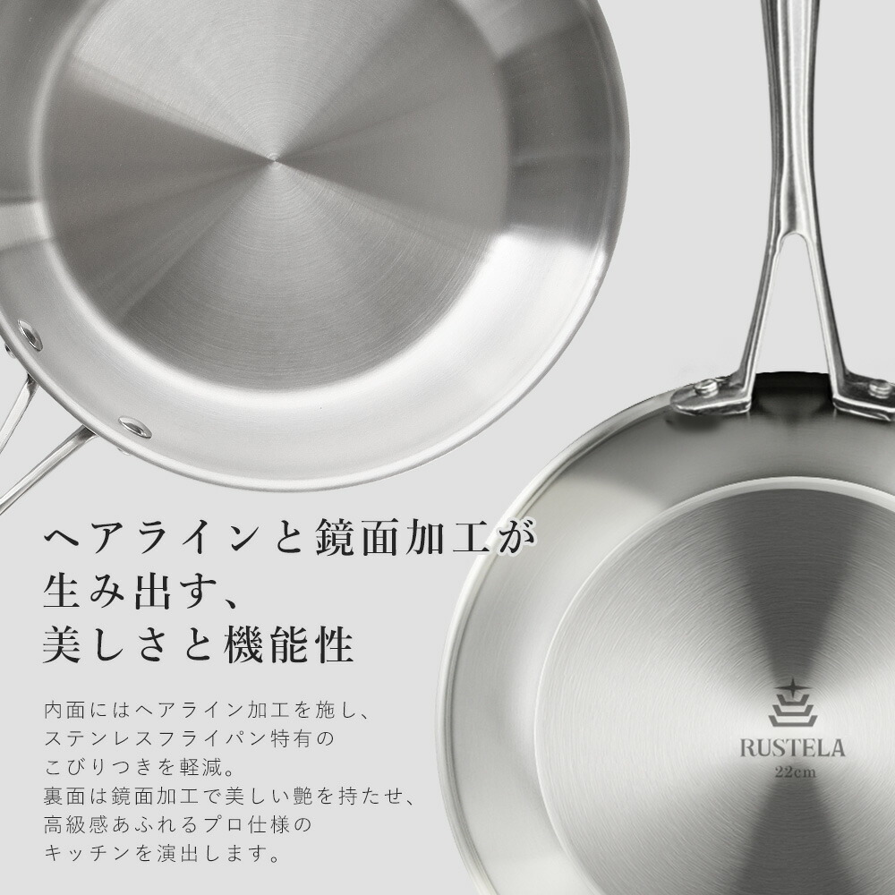 フライパン 24cm【ステンレス】【業務用】【ステンレス製】【IH対応