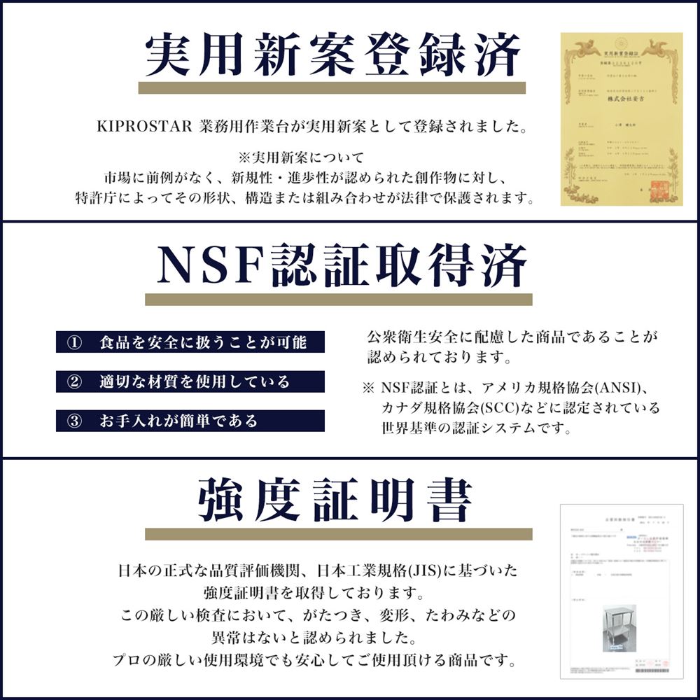 ステンレス 作業台 キャスター付き 3段タイプ 900 450 800 調理台 業務用 板厚1 2mmモデル