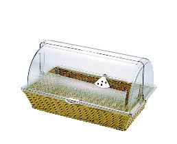 ポリカハーフ トップカバー(角)付 ベーカリー バスケット BB-409-IV