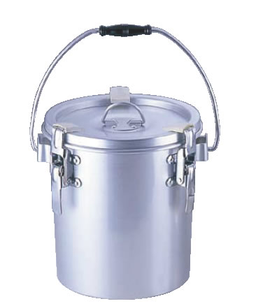 ｼﾙﾊﾞｰｱﾙﾏｲﾄ丸型二重ｸﾘｯﾌﾟ付食缶 238 (8l)【滋養物供給】【仕出し】【お役目用】