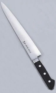 堺菊守日本鋼(口金付) 筋引(両刃) 27cm【業務用包丁】【洋包丁】【キッチンナイフ】【洋食包丁】【業務用】