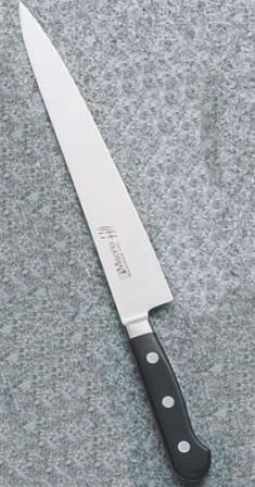 楽天市場】ﾐｿﾉ ﾓﾘﾌﾞﾃﾞﾝ鋼 ﾂﾊﾞ付 筋引 No.522 27cm【包丁】【Misono