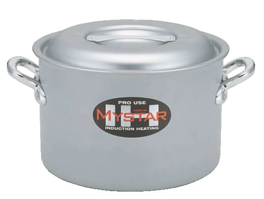 業務用ﾏｲｽﾀｰIH 半寸胴鍋 39cm【代引き不可】【アルミ半寸胴鍋】【電磁調理器対応】【IH対応】【業務用鍋】【MYSTAR】【業務用】【アルマイト加工】
