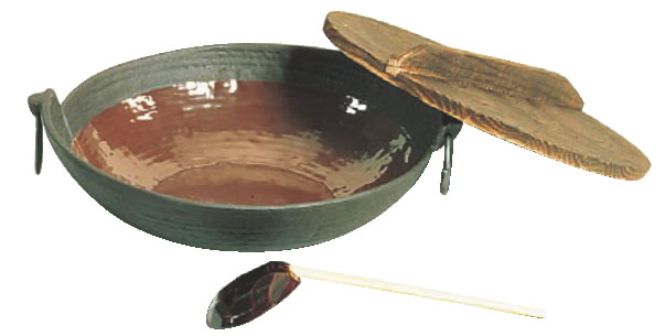 五進 鉄ちり鍋(内面茶ﾎｰﾛｰ仕上) 24cm 【鍋料理】【料理演出用品】【和食卓上鍋 鍋用小物】【業務用】