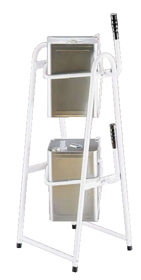 2段式一斗缶ｽﾀﾝﾄﾞ KK-18W【代引っ張ること不可】【洗い濯ぎ機材】【洗い濯ぎ機材】【お勤め用】 キッチン用品・食器・調理器具-缶切り-調理器具・製菓器具