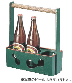 木製ﾋﾞｰﾙ進め方(3本入) ｸﾞﾘｰﾝ 81291230【瓶持ちはこび】【御役目用】