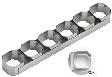 18-10ｹｰｷﾘﾝｸﾞ 正方B型 6連 3128-99【製菓用品】【ステンレス】【業務用】