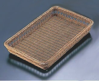 籐 ｽｶｼ浅型ﾊﾟﾝｶｺﾞ 46号 茶 16-730B【かご】【バスケット】【業務用】