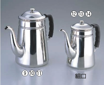 SA18-8ﾌﾟﾗﾊﾝﾄﾞﾙ ｺｰﾋｰﾎﾟｯﾄ #15(電磁相応う) 【コーヒーポット コーヒー設備】【喫茶設備】【珈琲機関 珈琲設備】【18-8ステンレス鋼】【Ω】【お役目用】