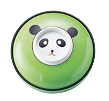 お椀弁当 ﾊﾟﾝﾀﾞ(朱中仕切り付)【お子さん弁当箱】【キッズ用】【お子さん用】【野あそびに】【F-2-63】 食器-その他-キッチン用品・食器・調理器具
