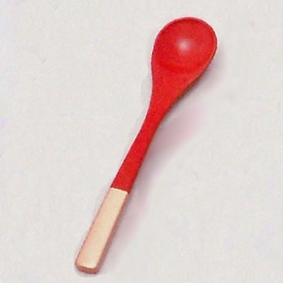 ■10セット■茶碗蒸しスプーン　朱/金塗り分け■10セット■