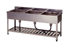東製作所　3槽シンク 1500*600*800 HP3-1500｜厨房１番 57,420円