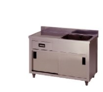 東製造所 抽き出し付き添い人1槽水切押し入れシンク 1500*600*800 APOM1-1500H
