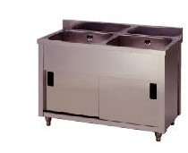 東製造所 2槽押し入れシンク 1500*450*800 AP2-1500K