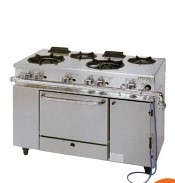 新品 タニコー ガス調理台 アルファーシリーズバーナ4口+オーヴン1室(幅1200×奥ぶかさ600×高さ800) NR1222