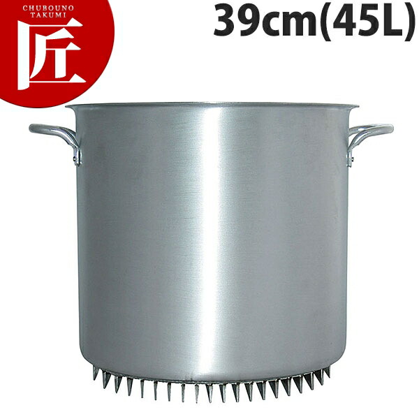 エコライン 寸胴鍋 蓋無し 39cm 45L 【ctaas】ラーメン寸胴鍋 業務用寸胴鍋 大きい ラーメンスープ ラーメンスープ 省エネ アルミ製 アルミ鍋 業務用 ホテル レストラン 厨房 日本製 燕三条