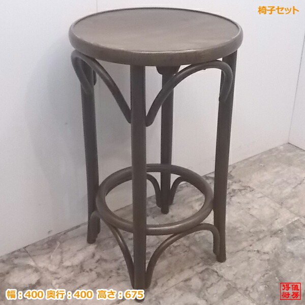 中古店舗用品 カウンター丸椅子8脚セット 400×400×675 店舗用イス /21A2064Z