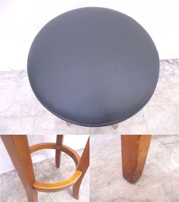 中古厨房 カウンター椅子8脚セット 380×380×760 店舗用イス 22C1122Z-4 
