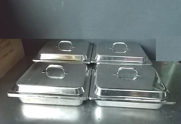 K-829 業務用 ステンレス製 蓋付ホテルパン2種・4個セット フードパン 中古