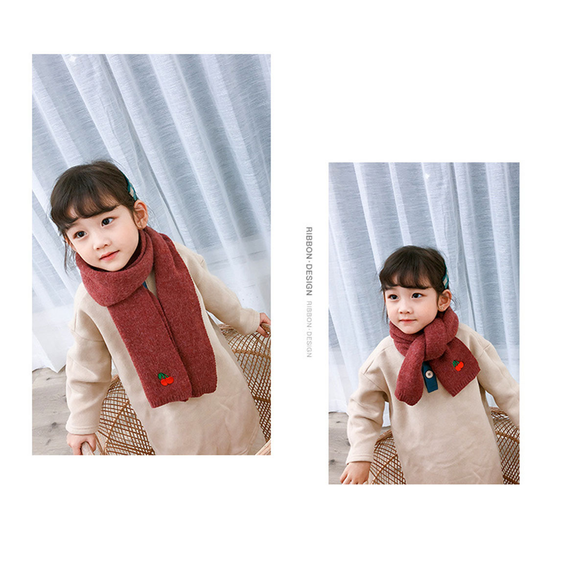 刺繍ポイントマフラー 最旬 ジュニア キッズ ひざ掛け代わりも いろなスタイリング マフラー 大人気