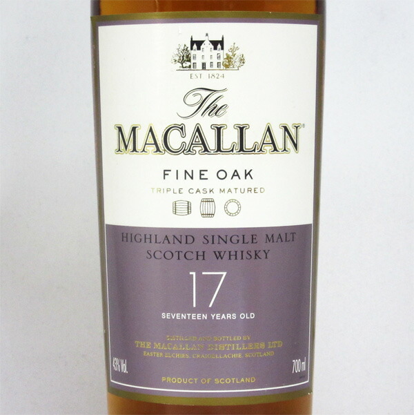 楽天市場 マッカラン17年 ファインオーク 43度 700ml 正規品 箱なし 中央酒販
