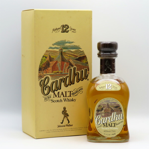 【未開栓 】古酒 ウイスキー特級　Cardhu 12年 カーデュ蒸留所　750ｍｌ　43％　箱付 ピュアモルト ジョニーウォーカー原酒　 : ウイスキー 40度 カーデュ 12年 200周年記念ボトル