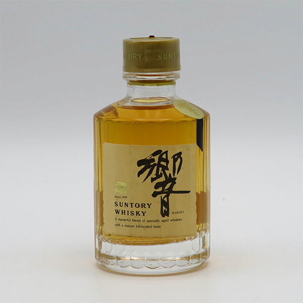 【ミニサイズ】【レトロ：17年表記なしラベル】響 金色キャップ 向獅子マーク 43度 50ml｜中央酒販